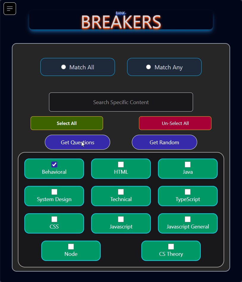 Bank-Breakers Landing Page